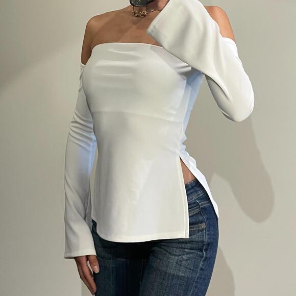 White Off Shoulder Top - Picture 2 of 5
